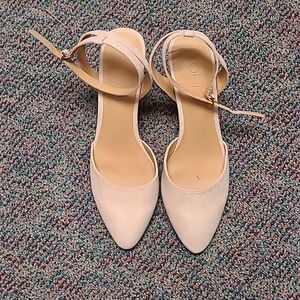 NWOT LOFT Women's Blush Ankle Strap Wedge Sandals